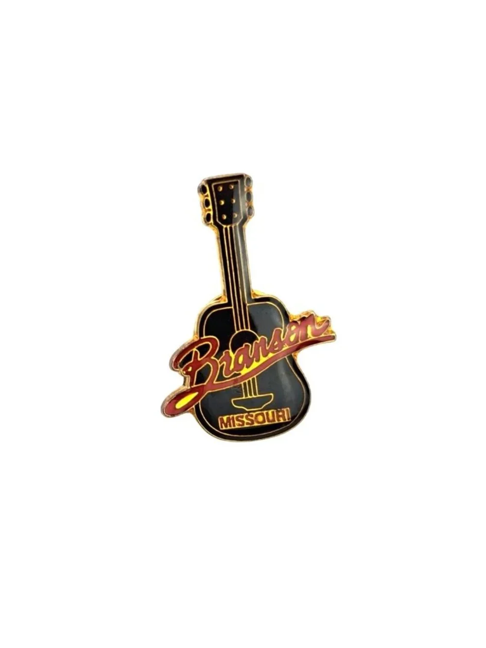 Vintage Branson Missouri Souvenir Lapel Pins Set Of 3 Guitar Gnome Banjo Fish